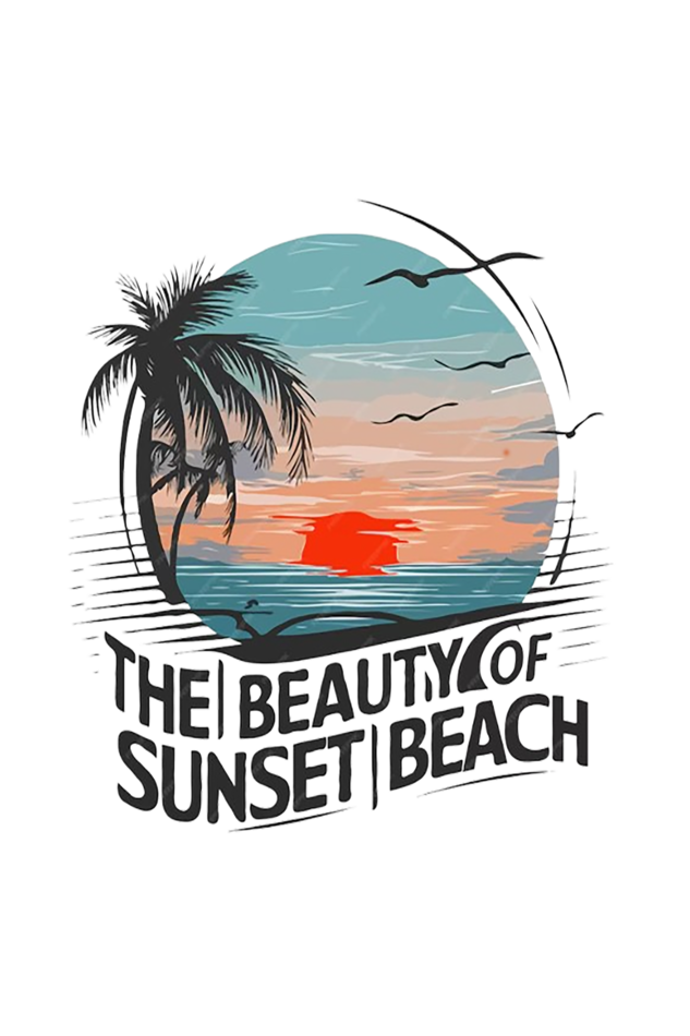 The Beauty of Sunset Beach Round Neck Crop Top For Women