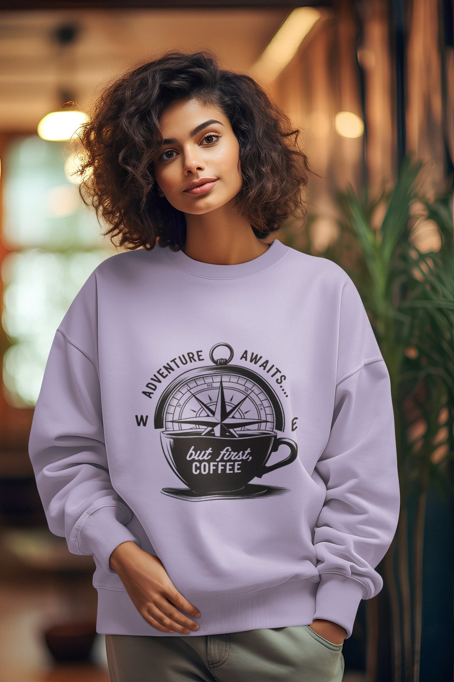 Adventure Awaits But First Coffee Unisex Sweatshirt