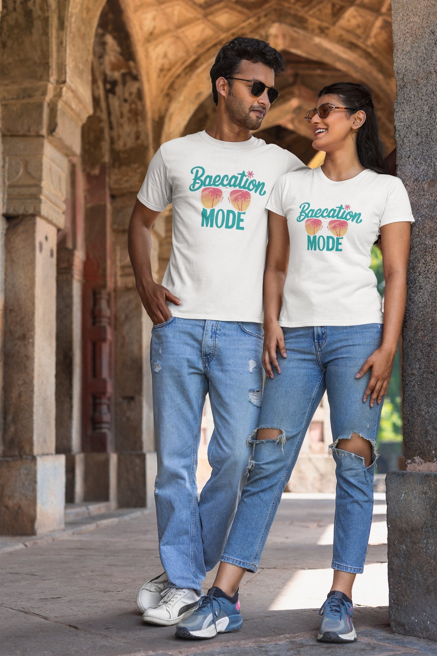 Baecation Mode Classic Round Neck Half Sleeve T-shirt