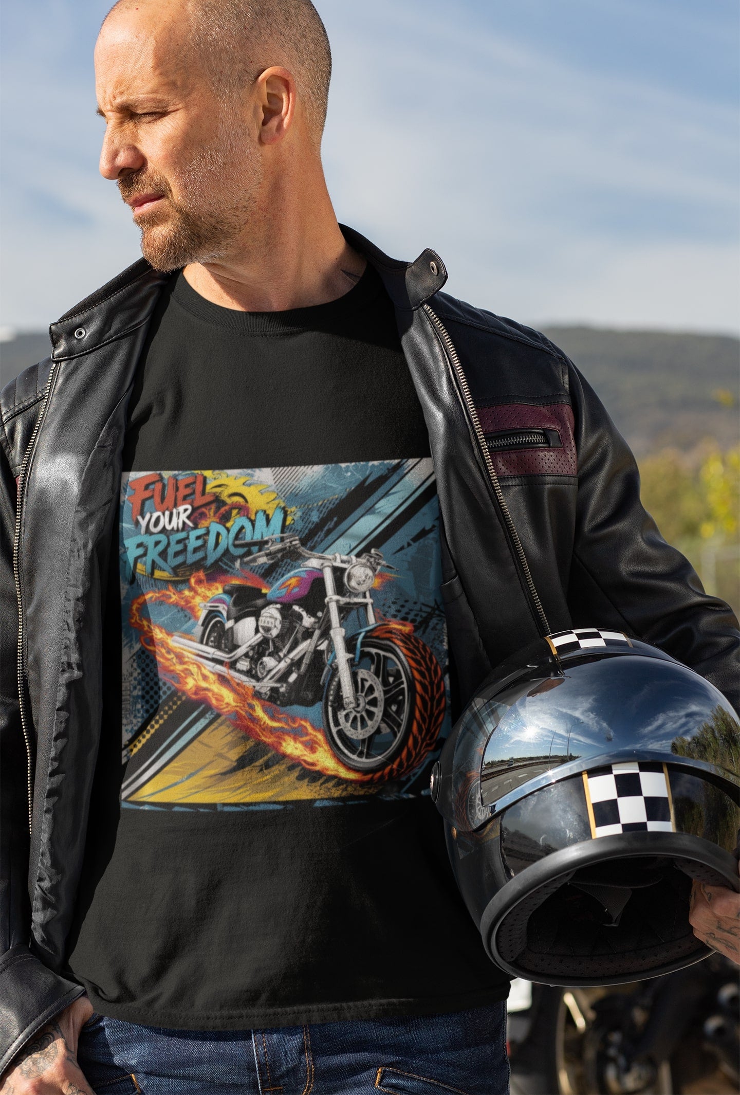 Fuel your Freedom Round Neck Full Sleeve T-shirt for Men