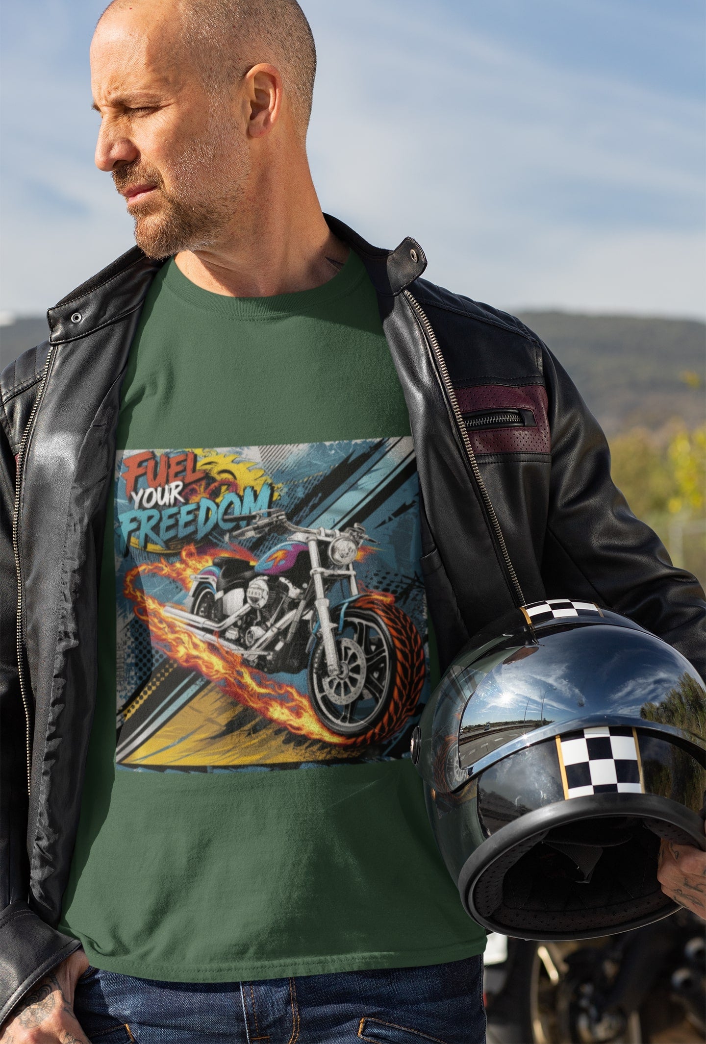 Fuel your Freedom Round Neck Full Sleeve T-shirt for Men