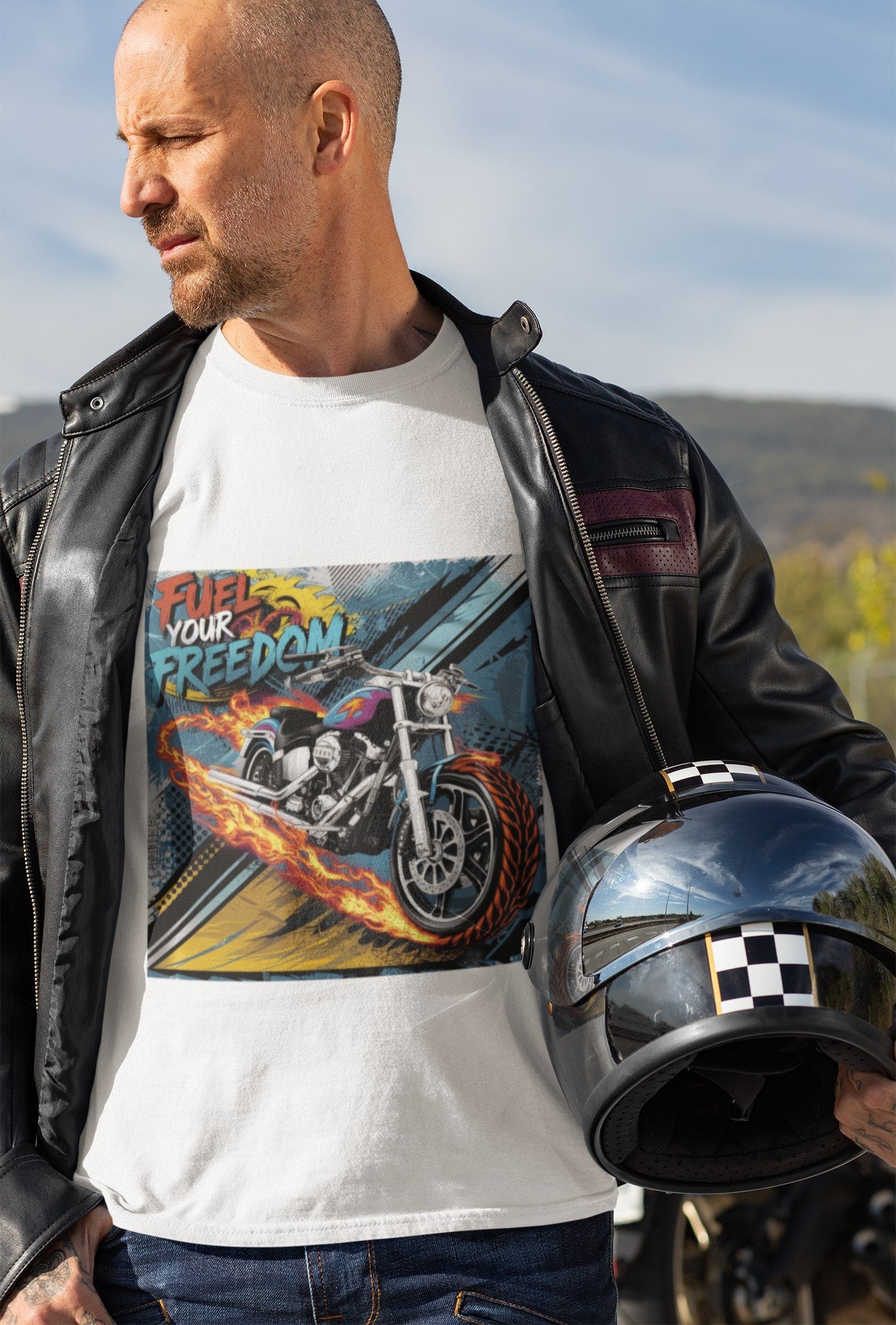 Fuel your Freedom Round Neck Full Sleeve T-shirt for Men