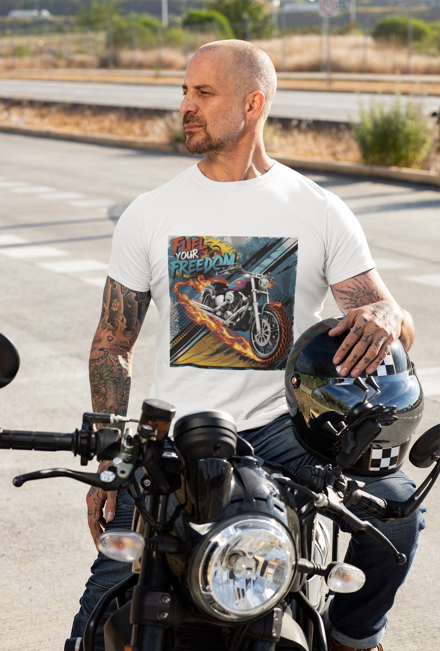 Fuel your Freedom Round Neck Half Sleeve T-shirt for Men