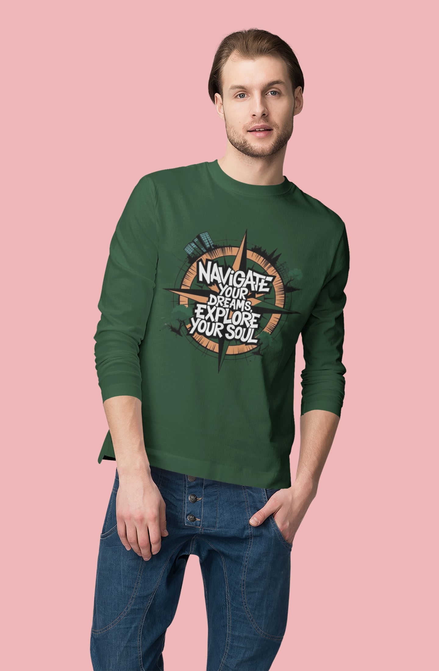 Navigate your dreams Explore your Soul Full Sleeve T-shirt
