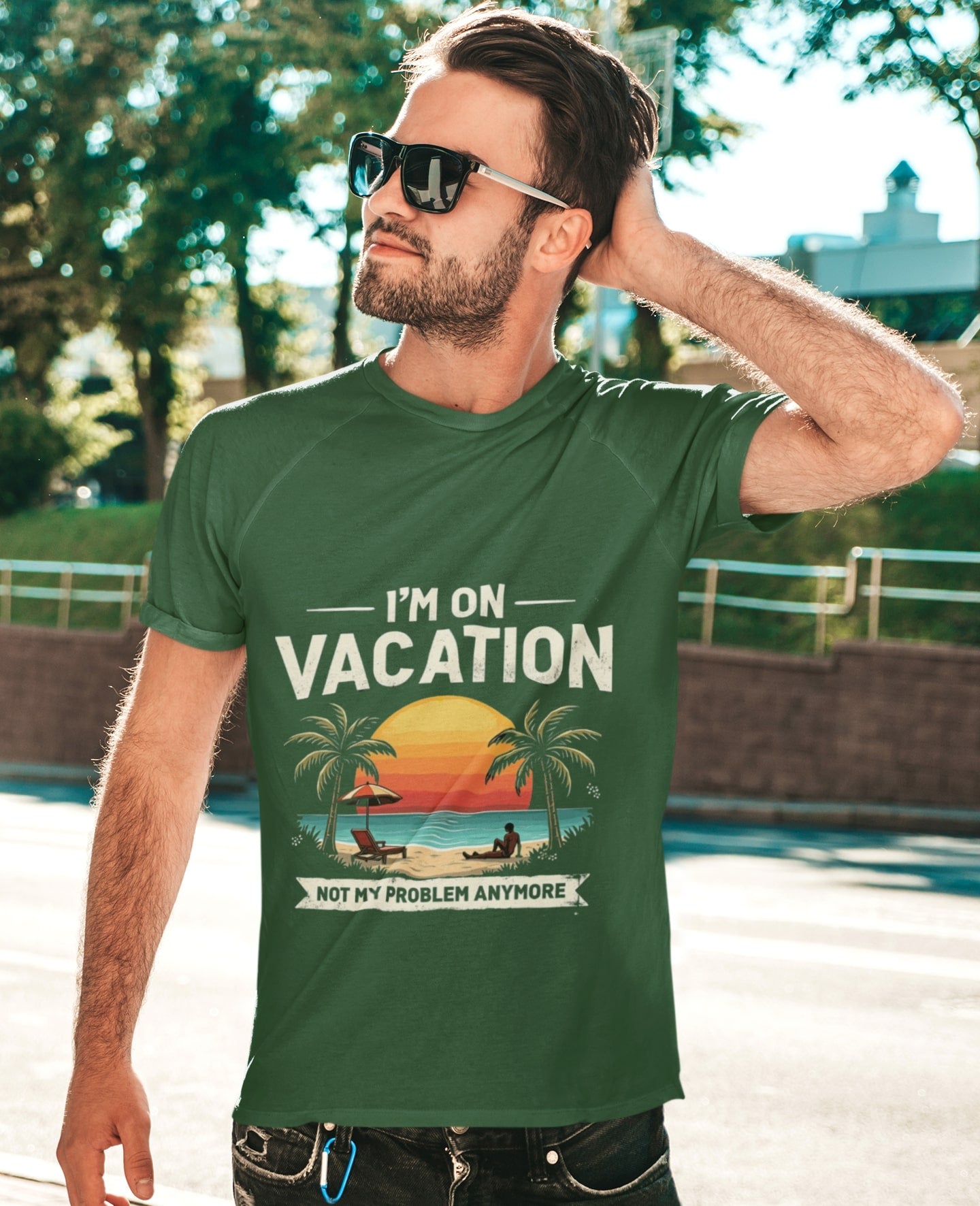 On Vacation Round Neck Half Sleeve T-shirt