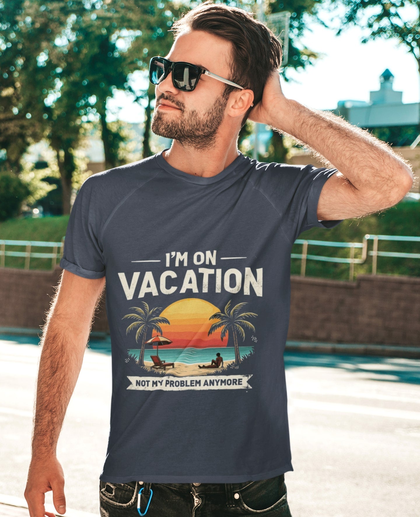On Vacation Round Neck Half Sleeve T-shirt