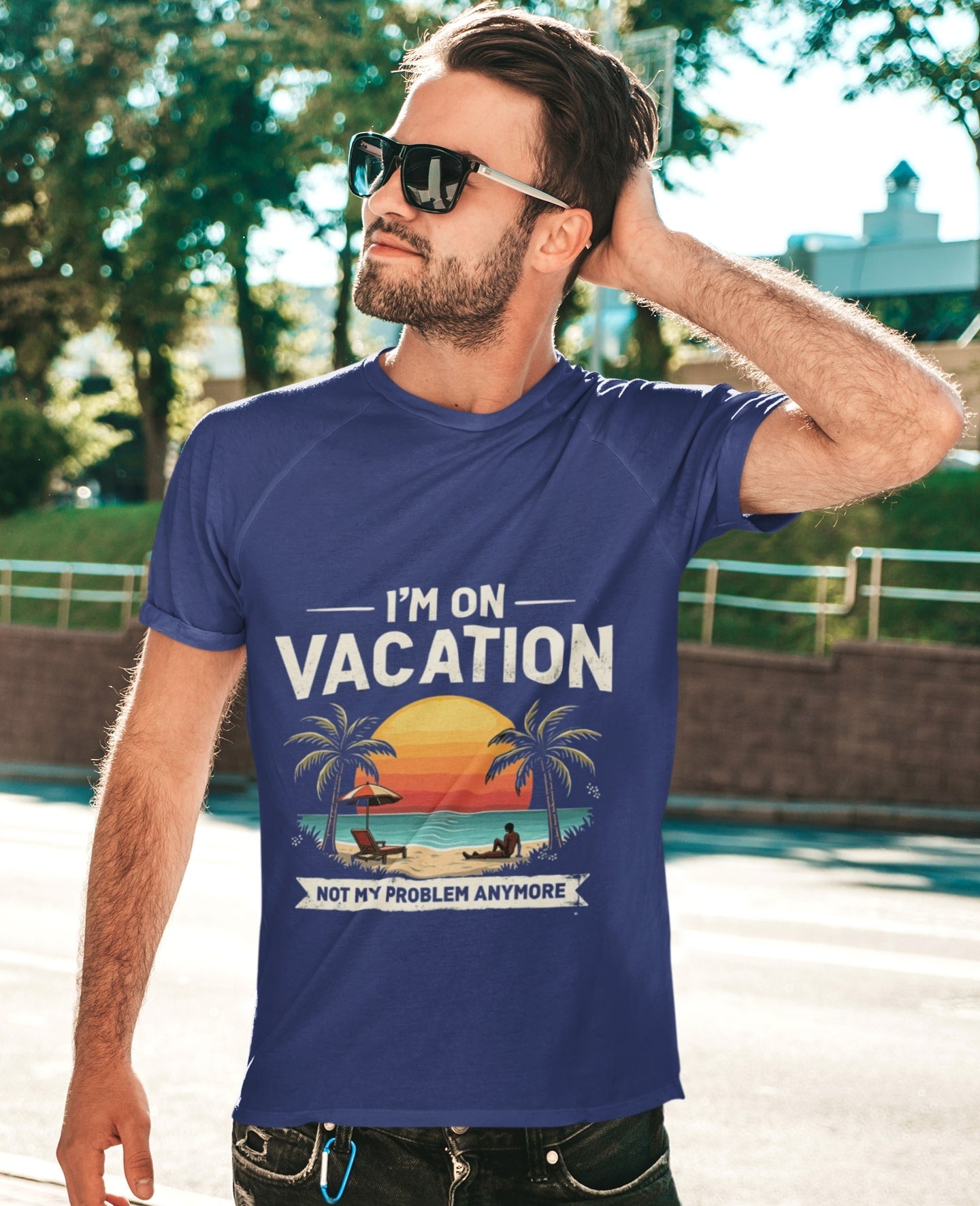 On Vacation Round Neck Half Sleeve T-shirt