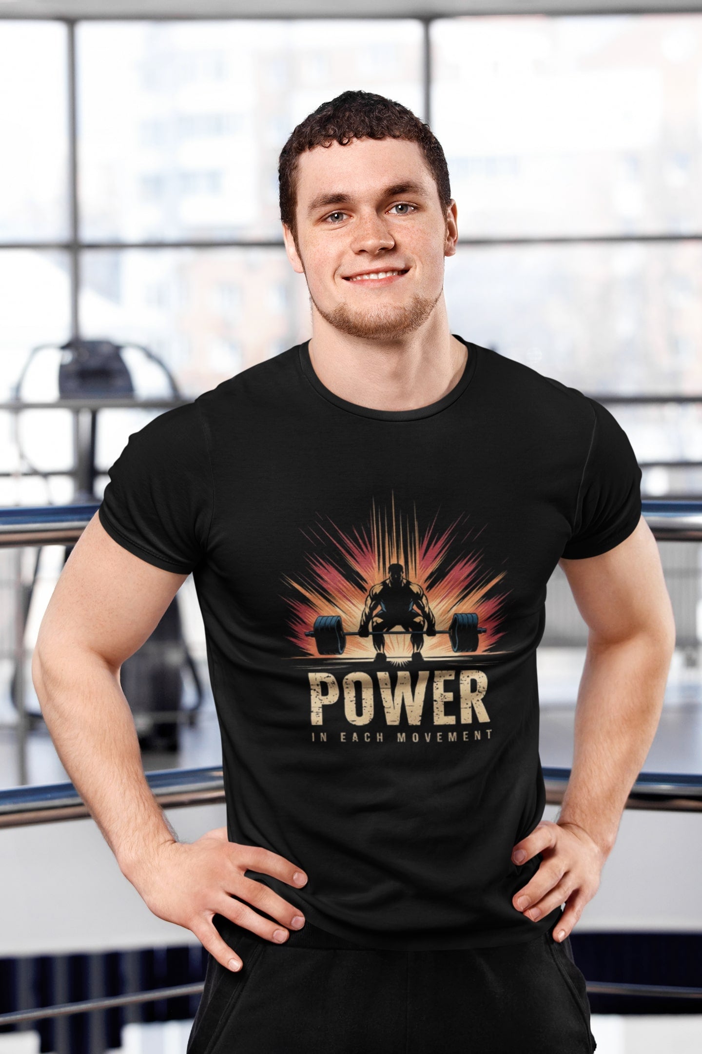 Power In Every Movement Classic Round Neck Gym T-shirt