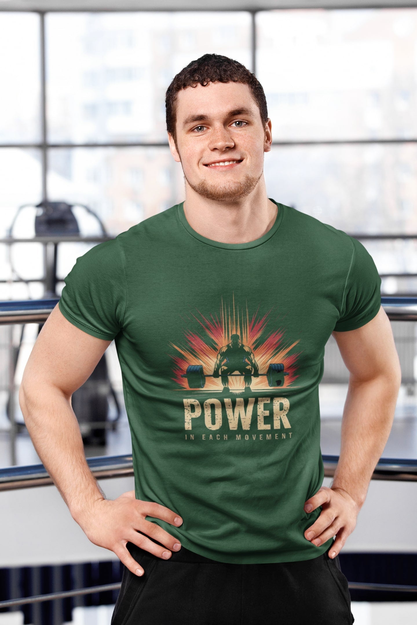 Power In Every Movement Classic Round Neck Gym T-shirt