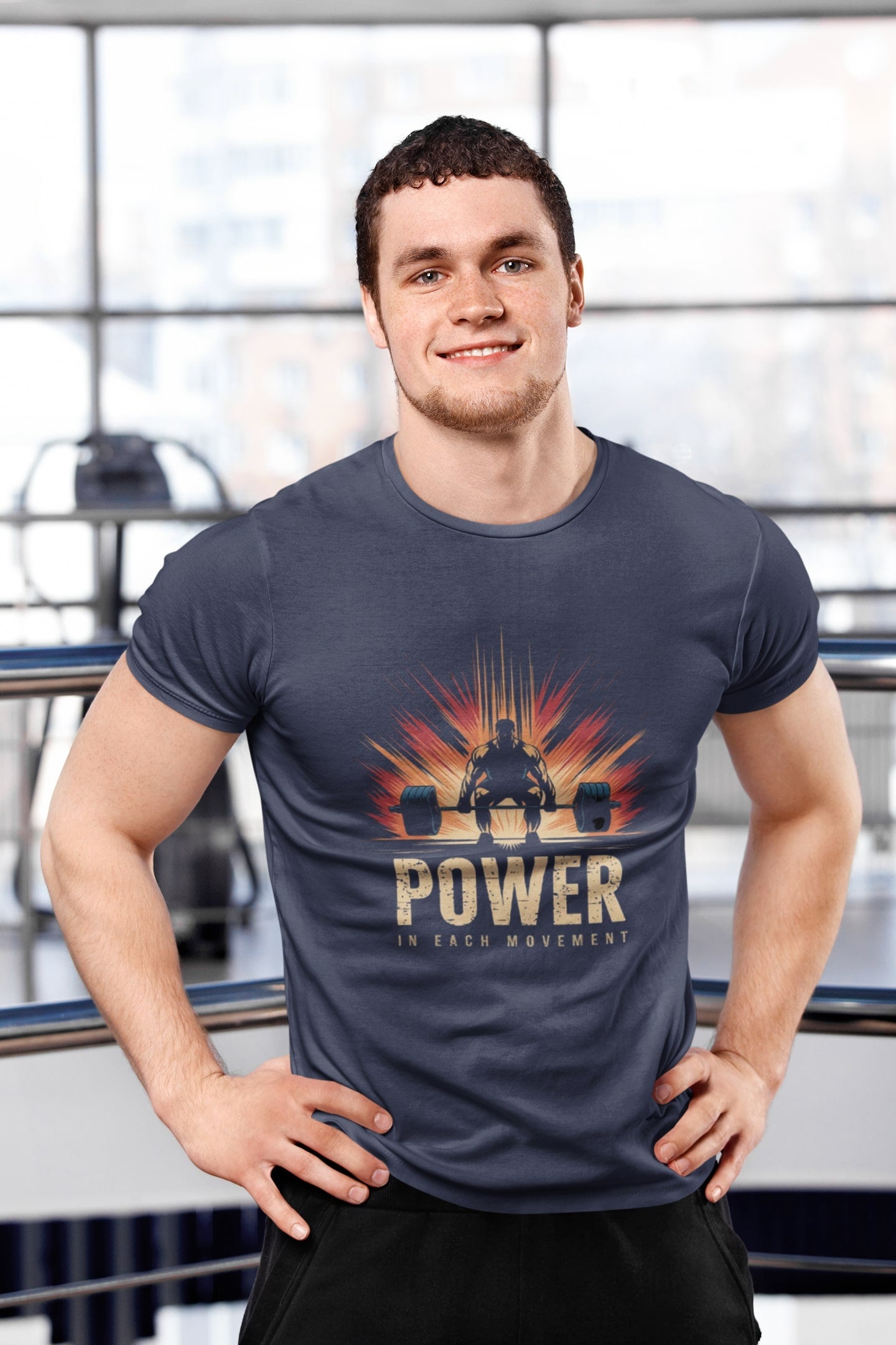 Power In Every Movement Classic Round Neck Gym T-shirt