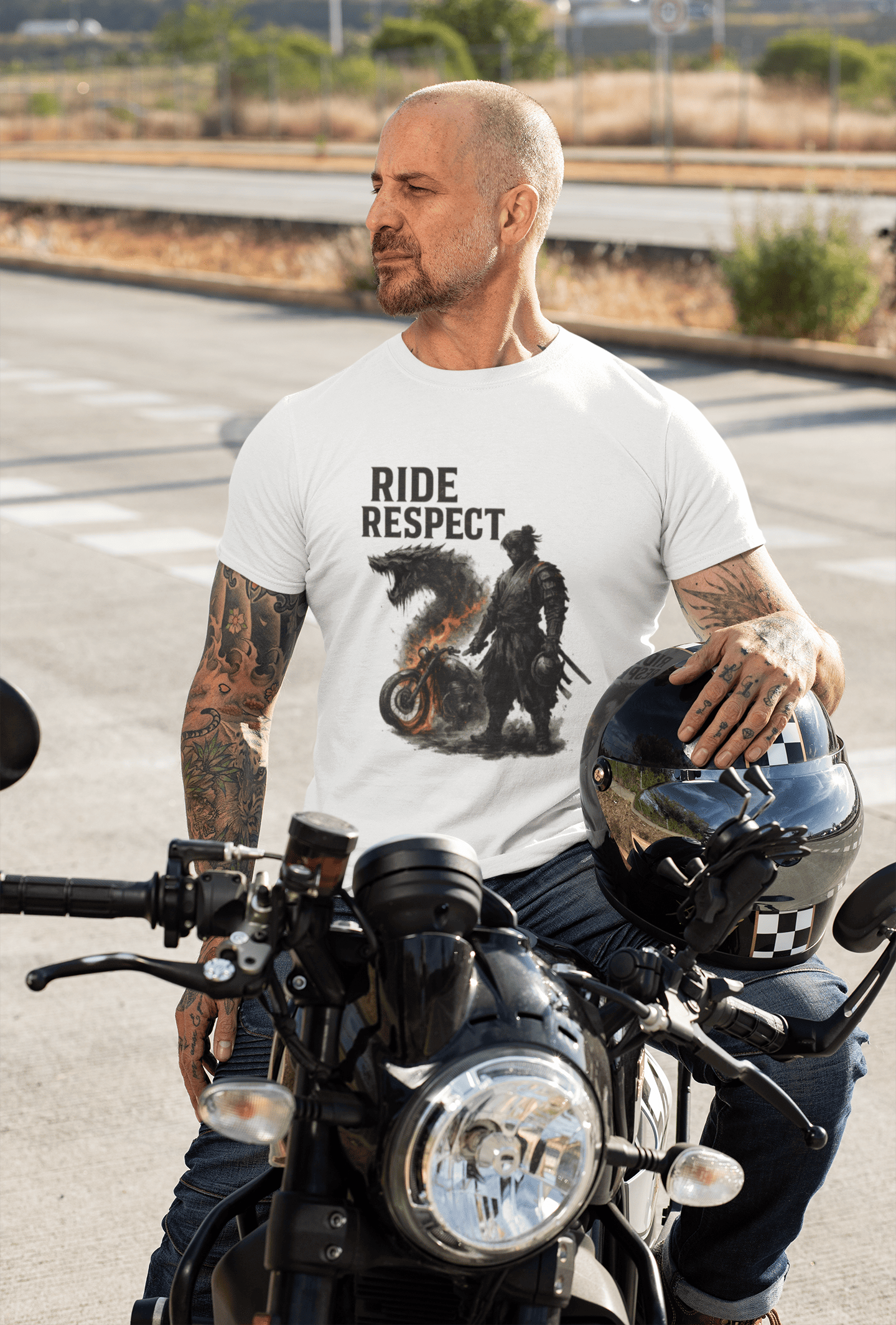 Ride Respect Premium Cotton Stretch Biker T-shirt