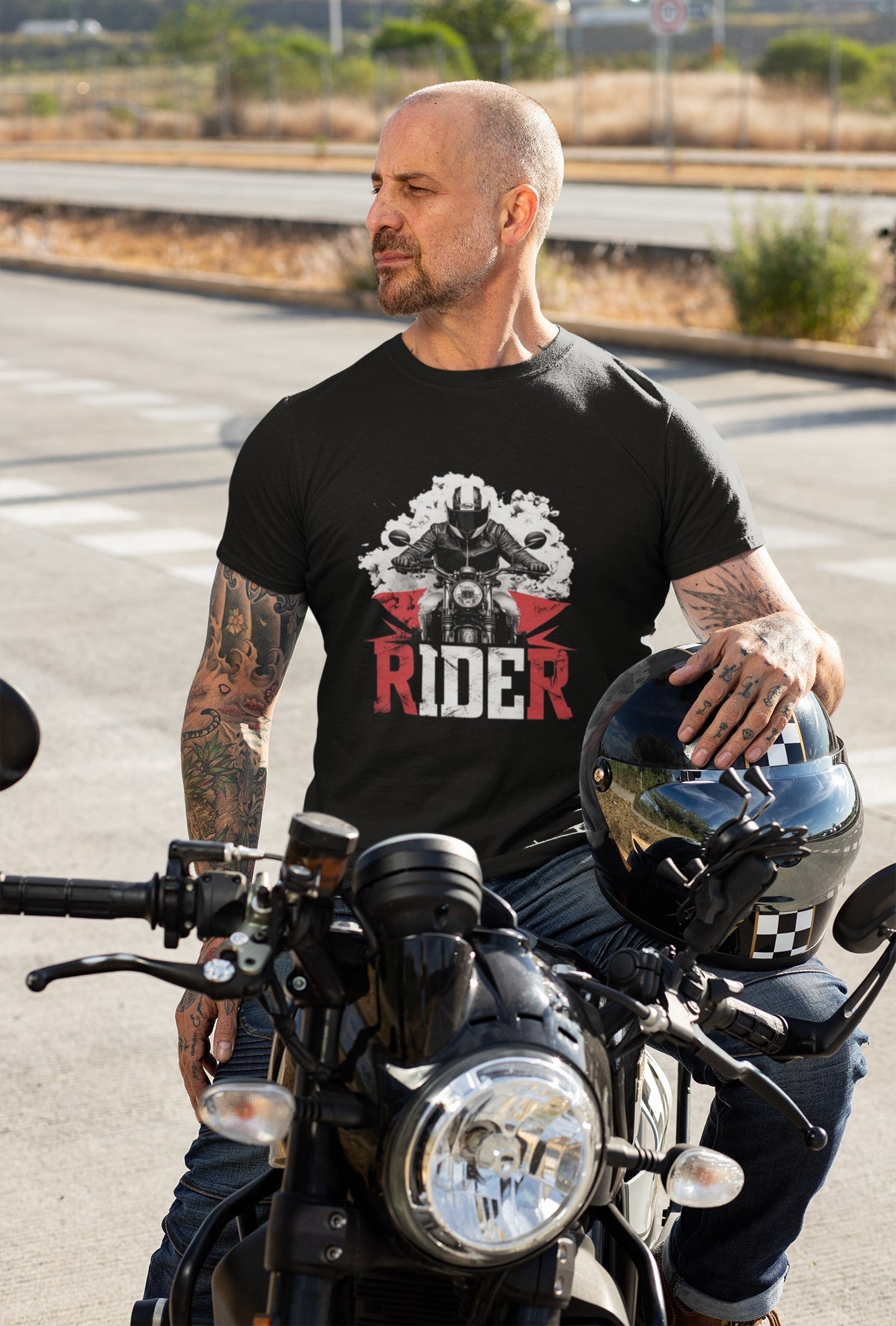 Rider Classic Round Neck Biker T-shirt