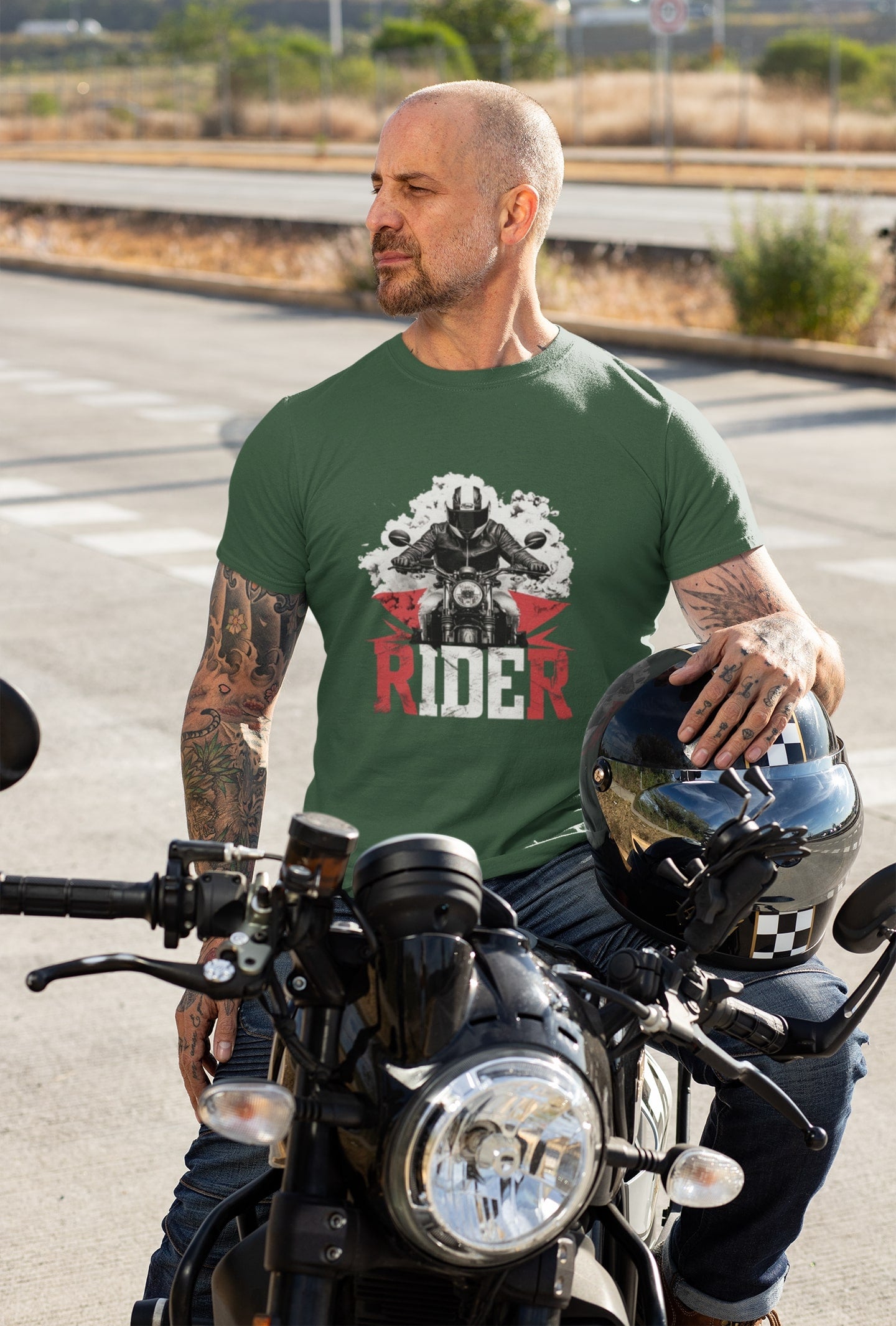 Rider Classic Round Neck Biker T-shirt