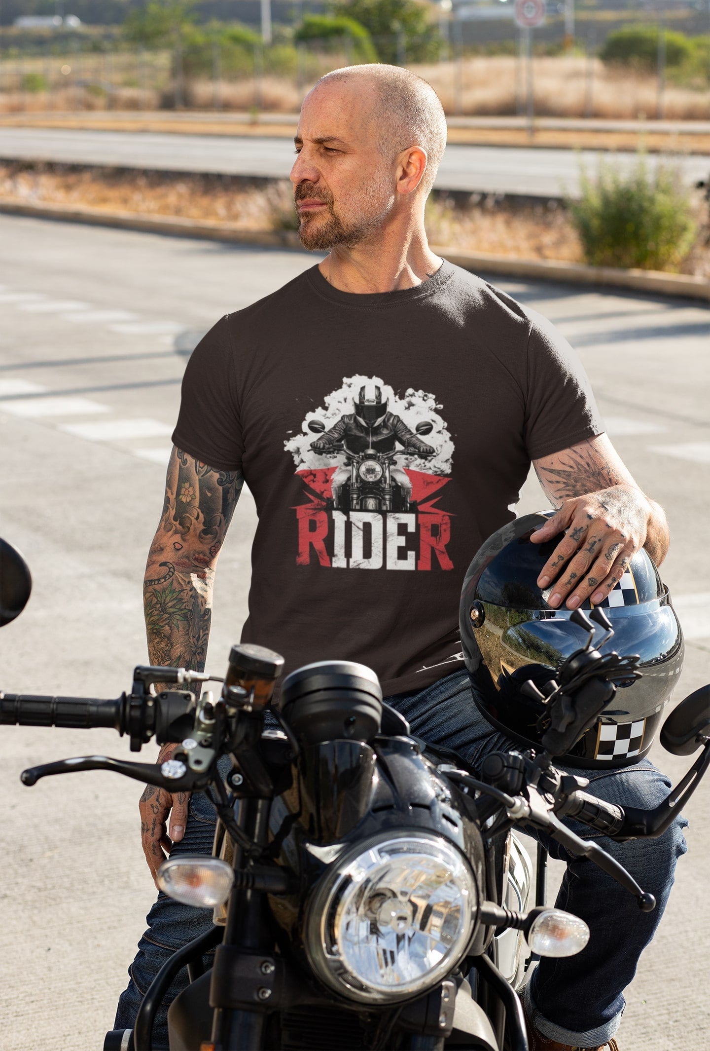Rider Classic Round Neck Biker T-shirt