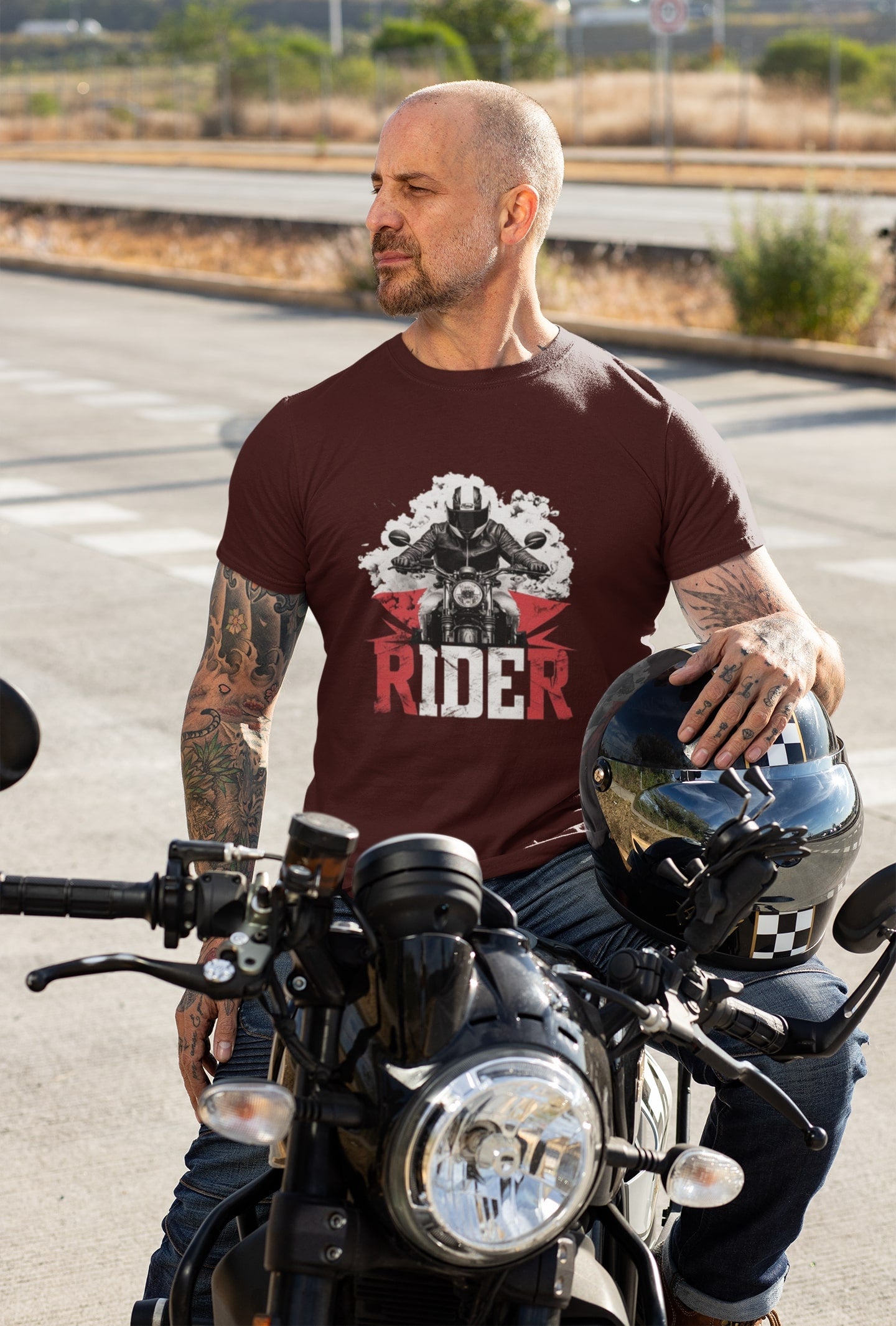 Rider Classic Round Neck Biker T-shirt