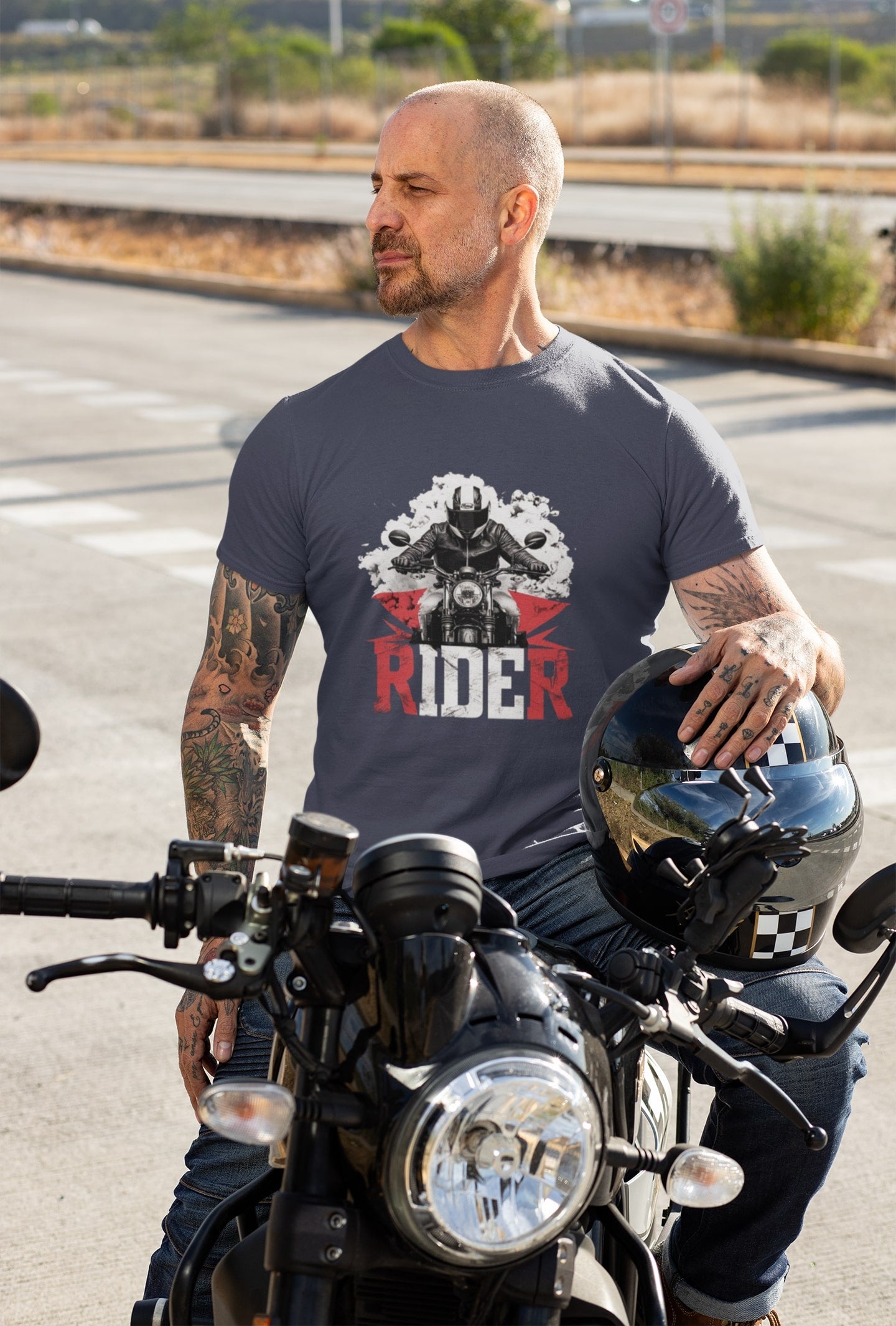 Rider Classic Round Neck Biker T-shirt