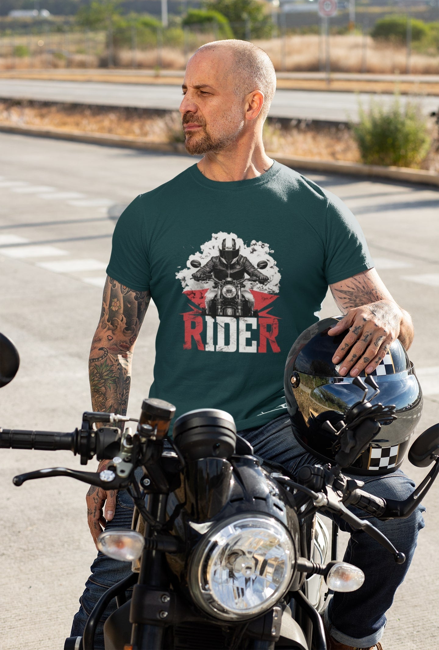 Rider Classic Round Neck Biker T-shirt