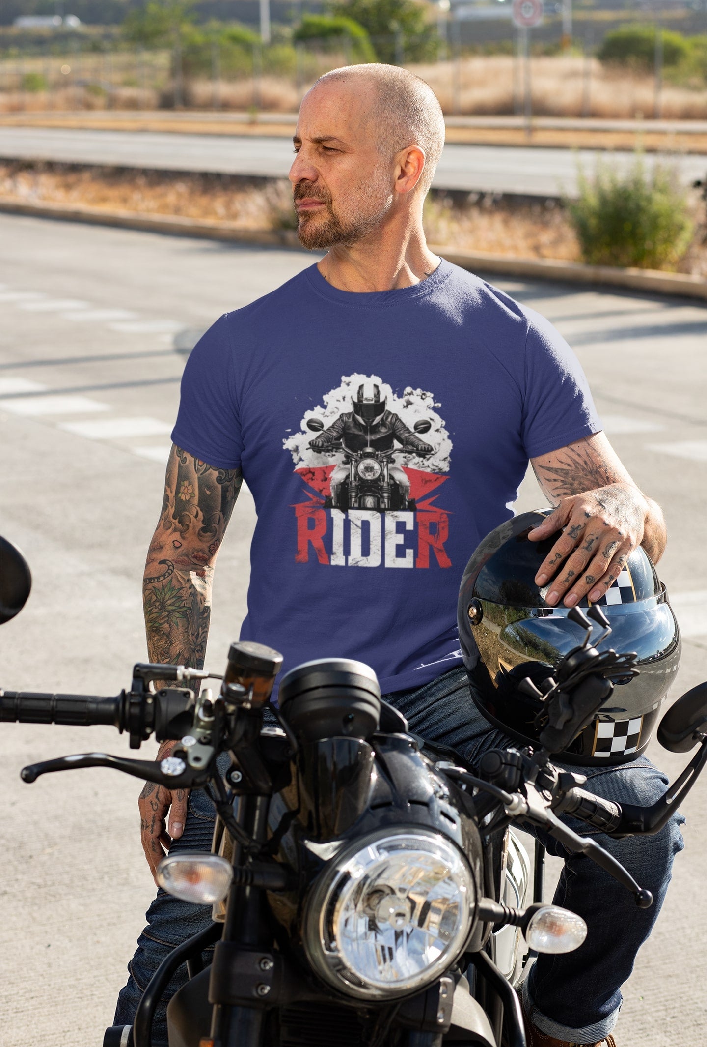 Rider Classic Round Neck Biker T-shirt