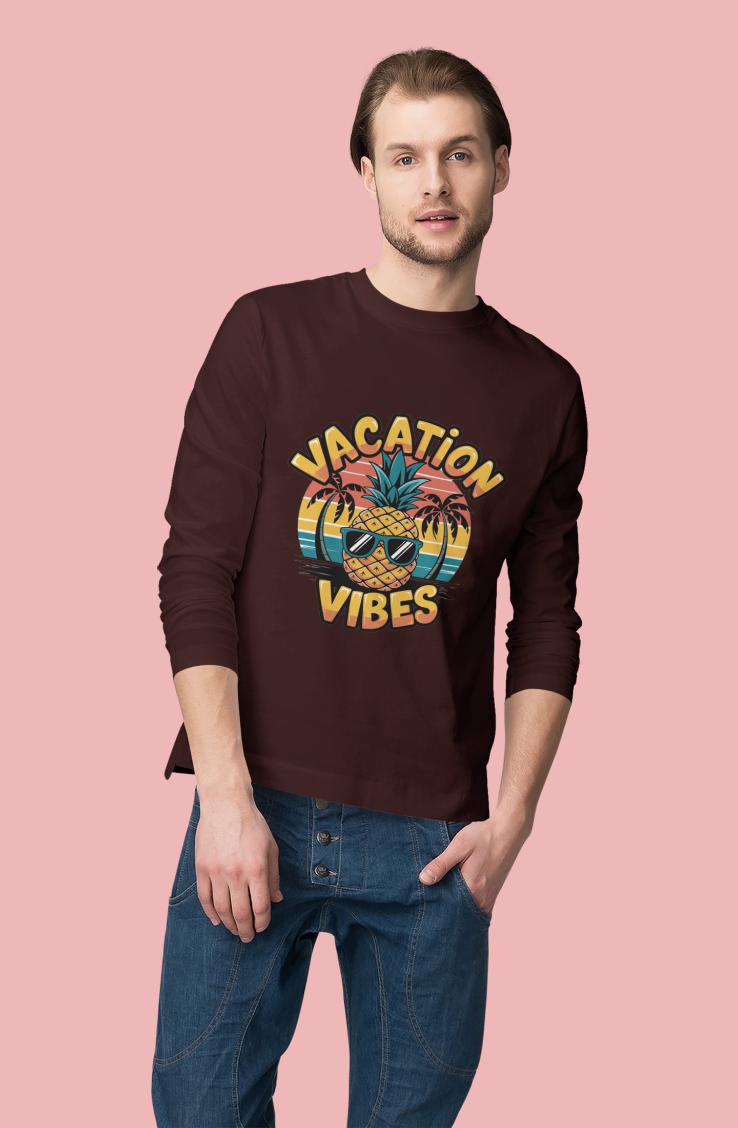 Vacation Vibes Round Neck Full Sleeve T-shirt