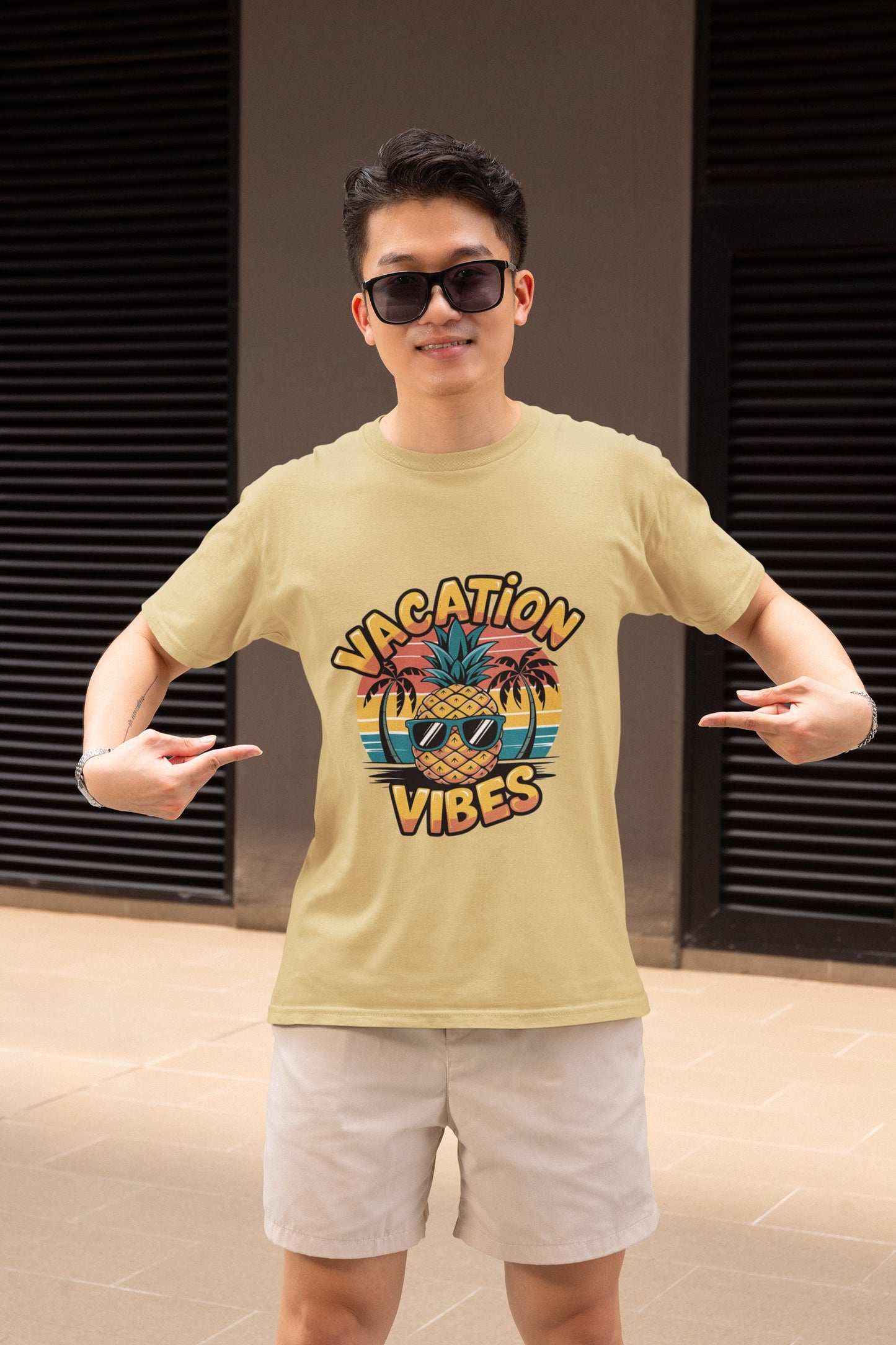 Vacation Vibes Round Neck Half Sleeve T-shirt