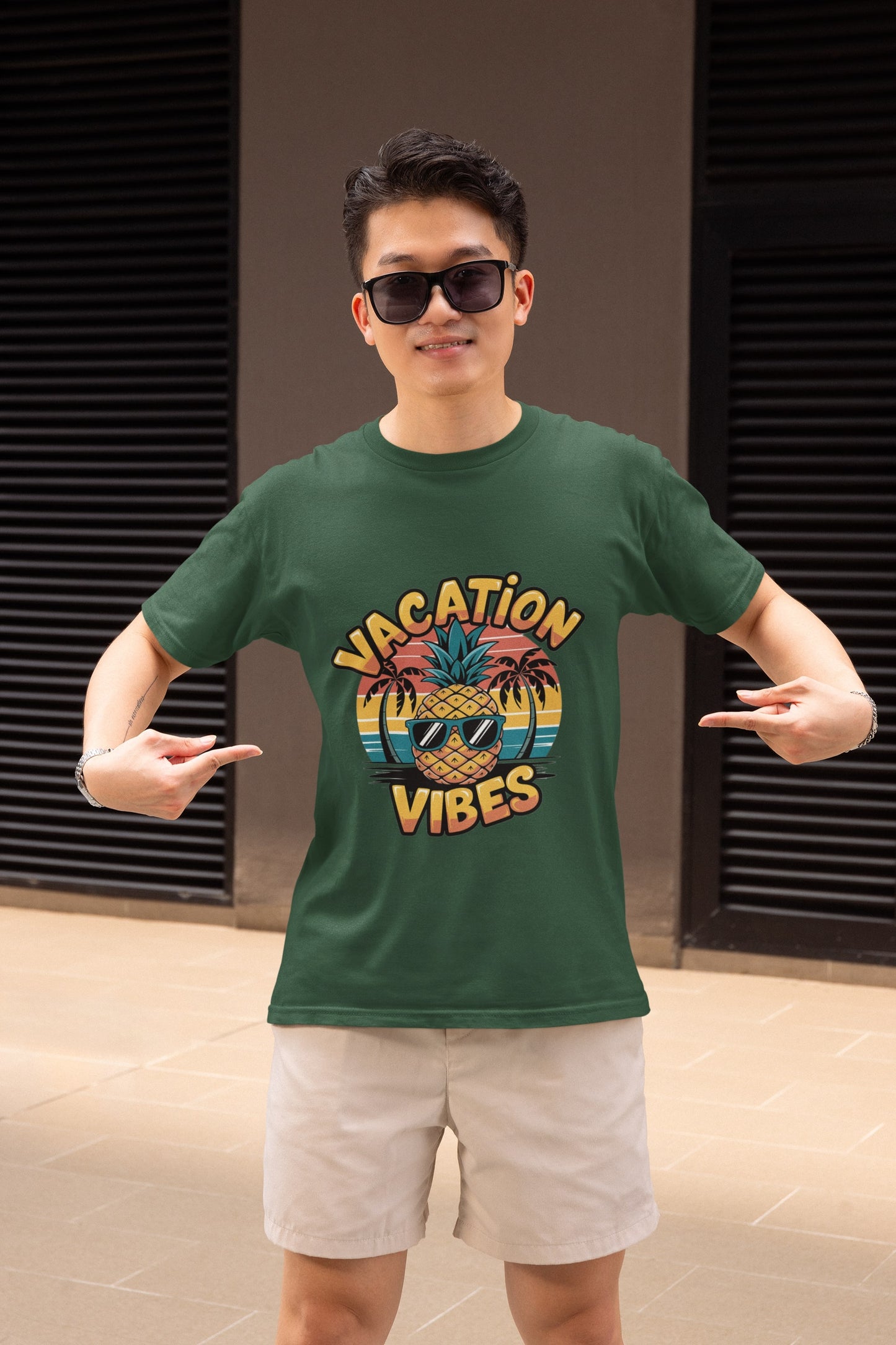 Vacation Vibes Round Neck Half Sleeve T-shirt
