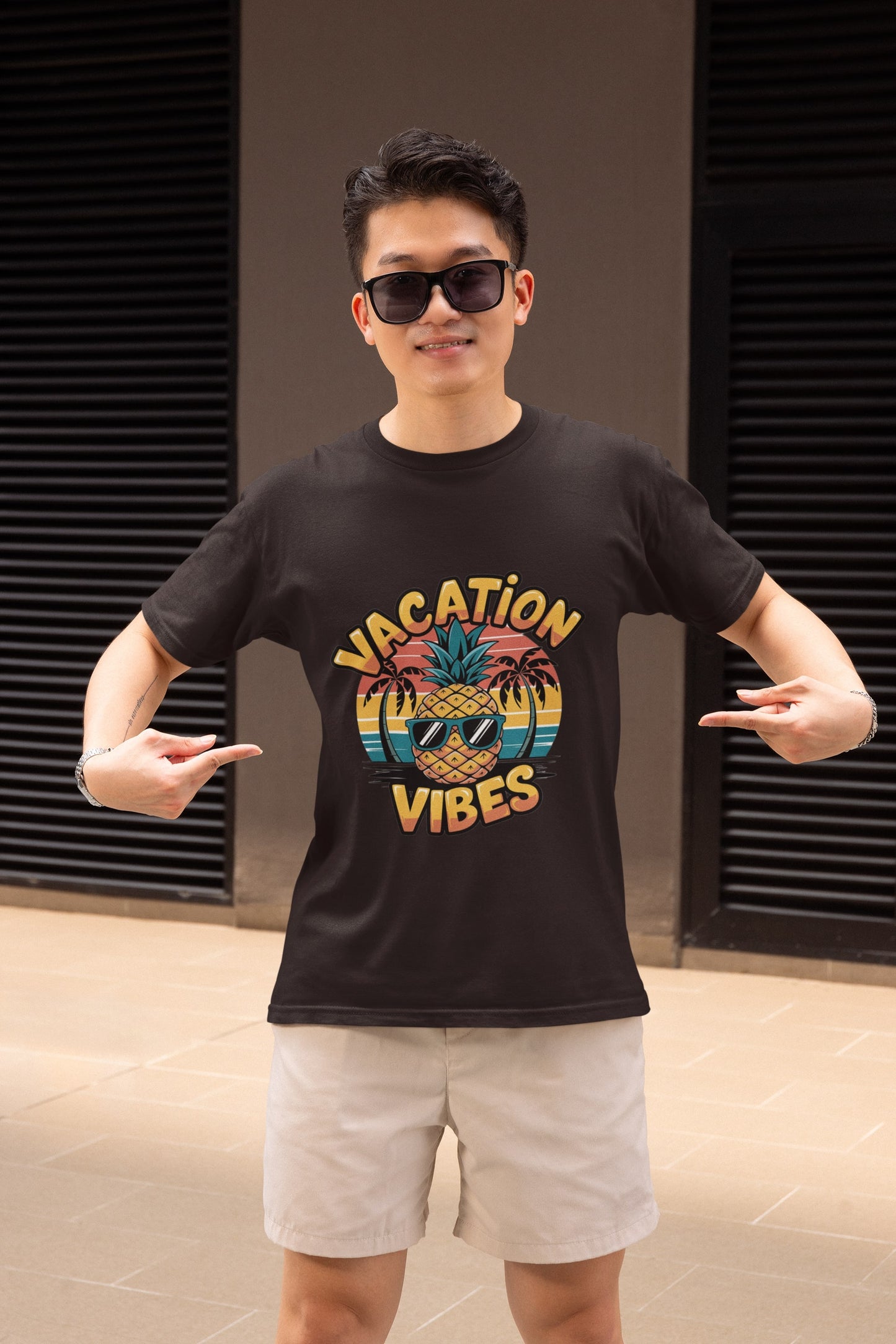 Vacation Vibes Round Neck Half Sleeve T-shirt