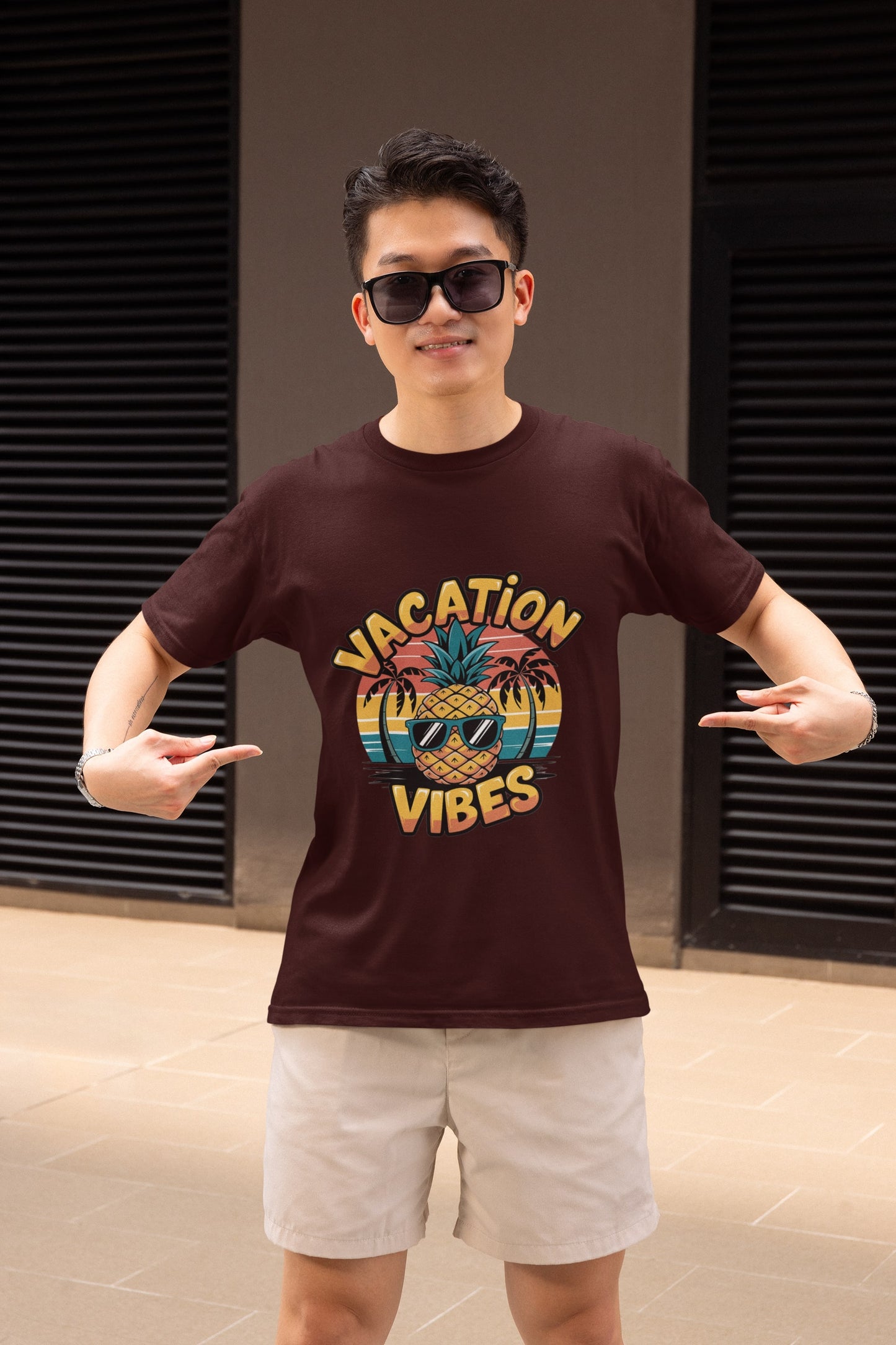 Vacation Vibes Round Neck Half Sleeve T-shirt