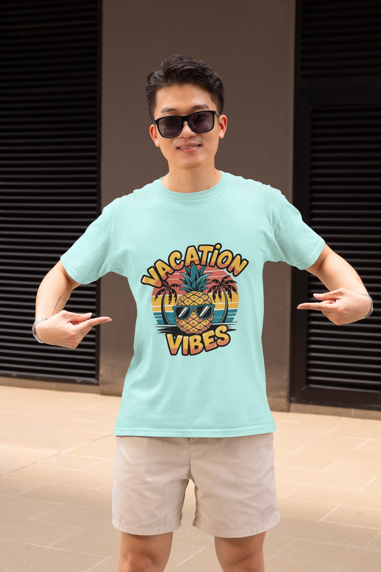 Vacation Vibes Round Neck Half Sleeve T-shirt