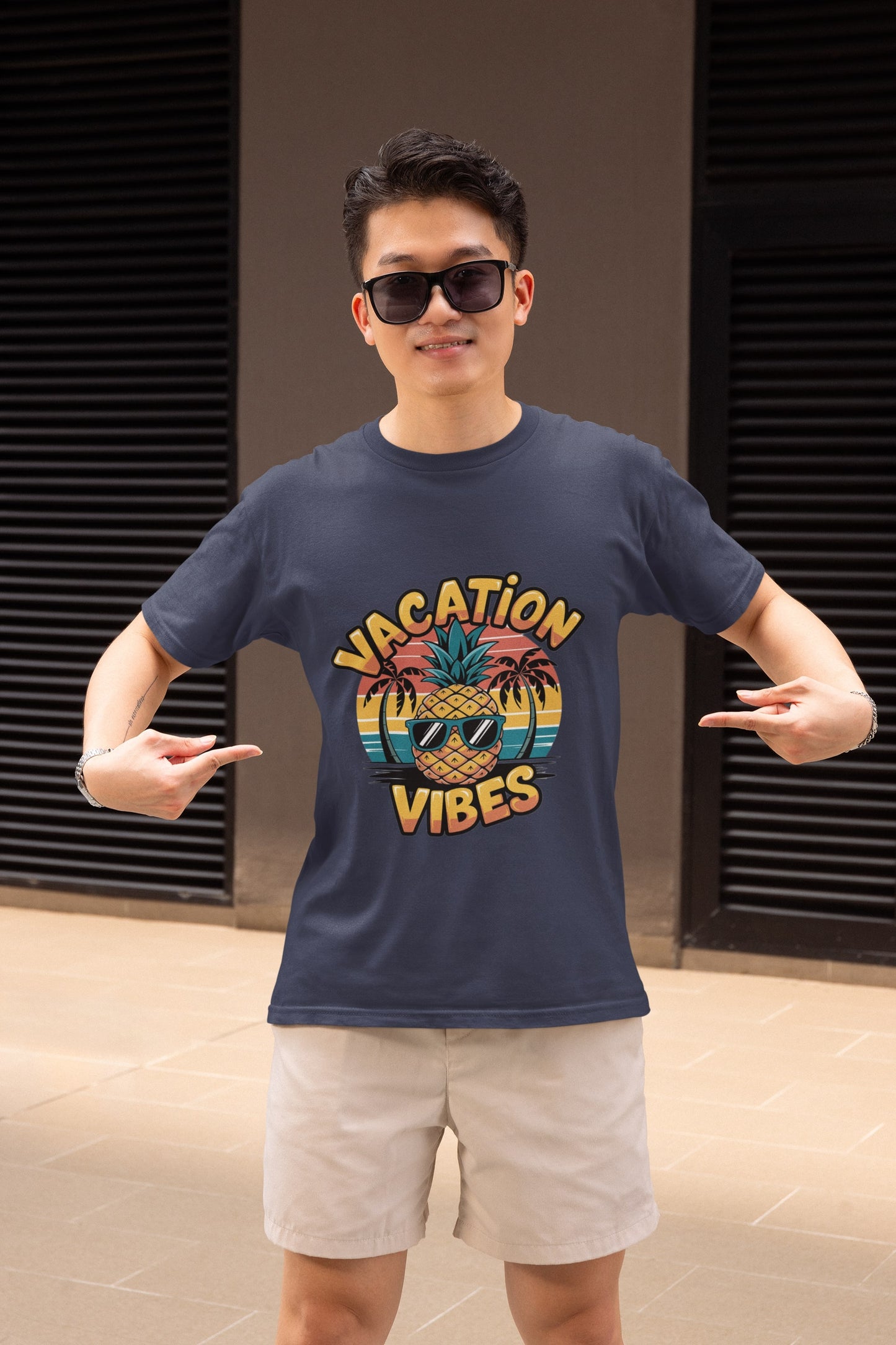 Vacation Vibes Round Neck Half Sleeve T-shirt