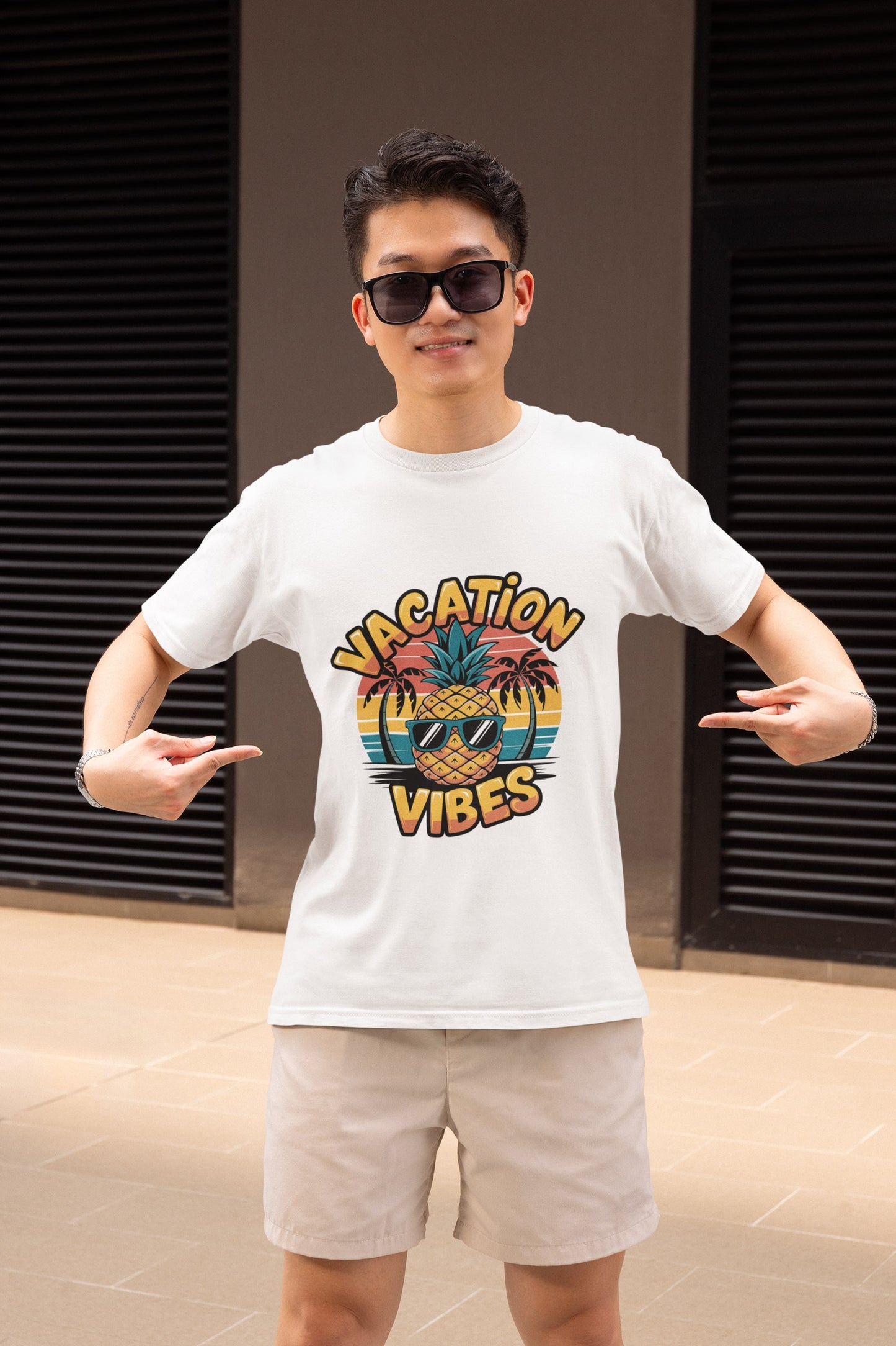 Vacation Vibes Round Neck Half Sleeve T-shirt