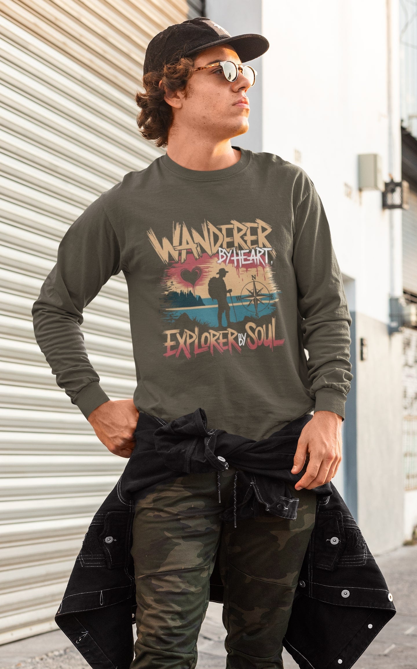 Wanderer by Heart Explorer By Soul Round Neck Sweatshirt