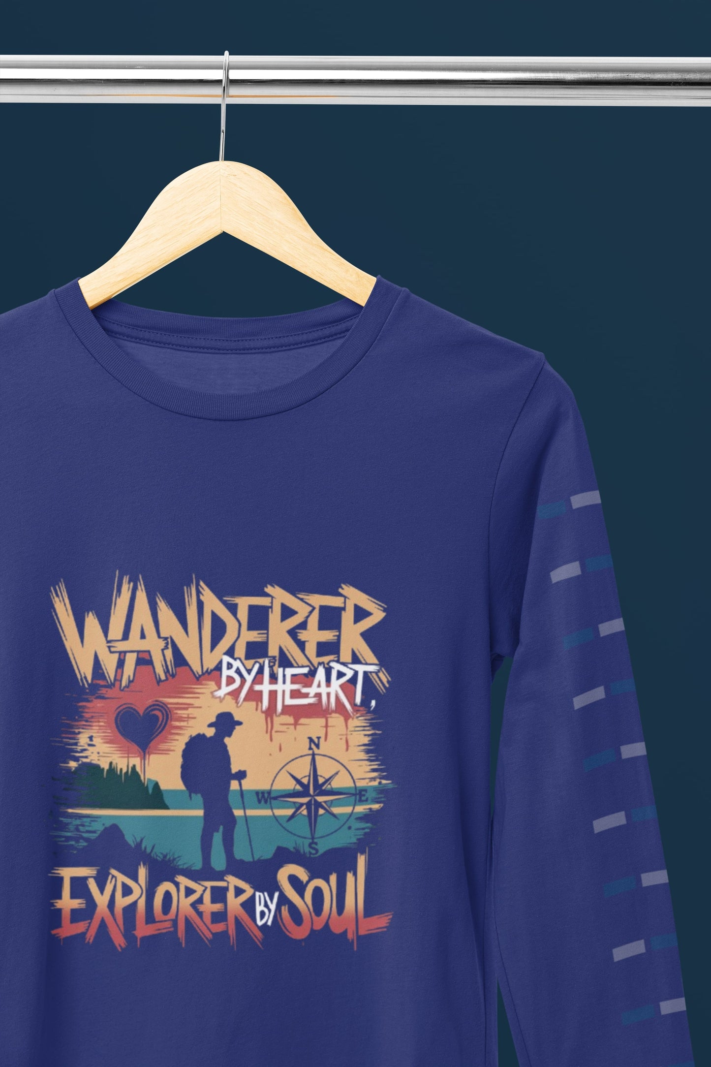 Wanderer by Heart Explorer By Soul Round Neck Full Sleeve Tshirt