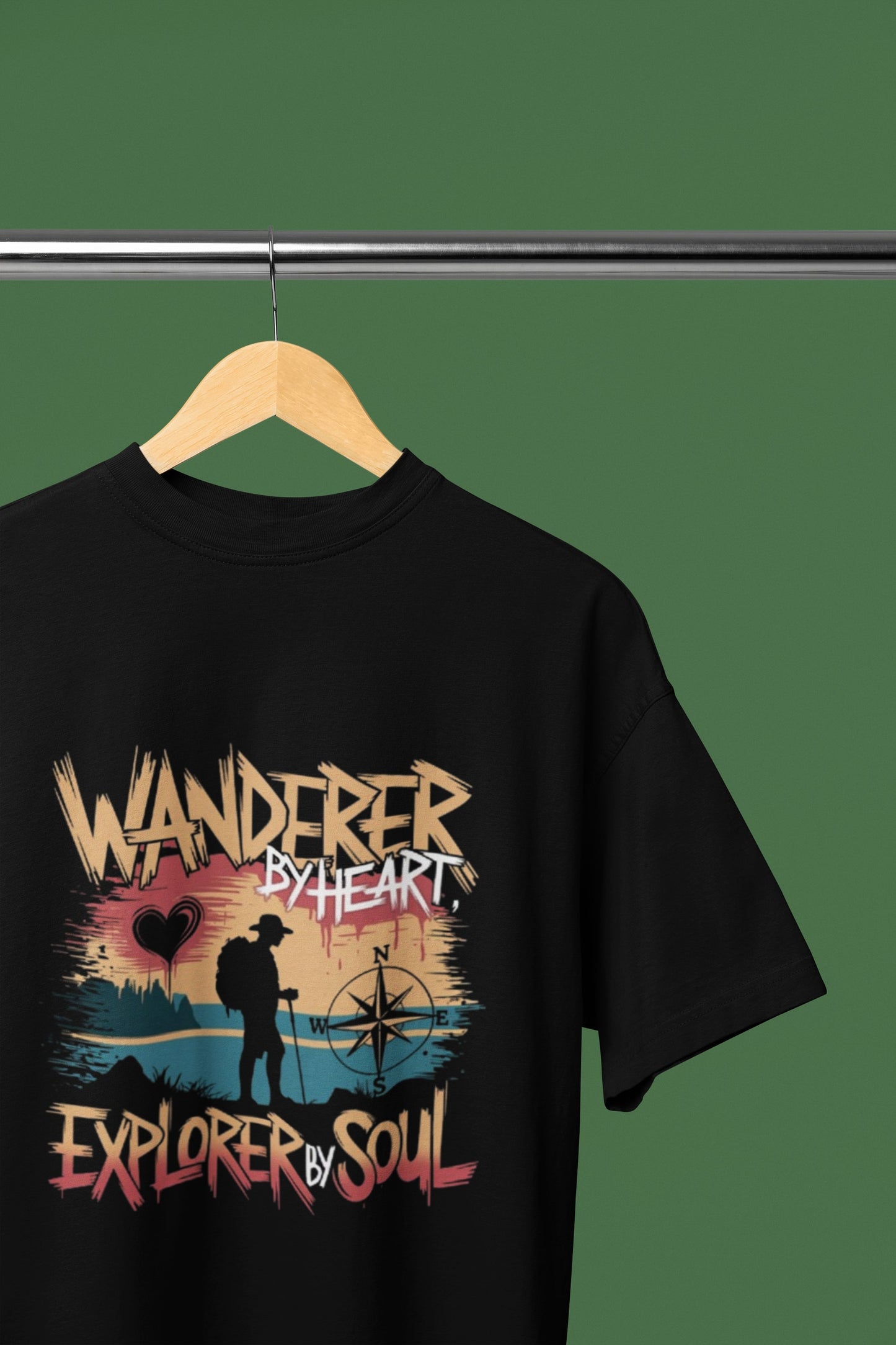 Wanderer by Heart Explorer By Soul Round Neck Half Sleeve Tshirt