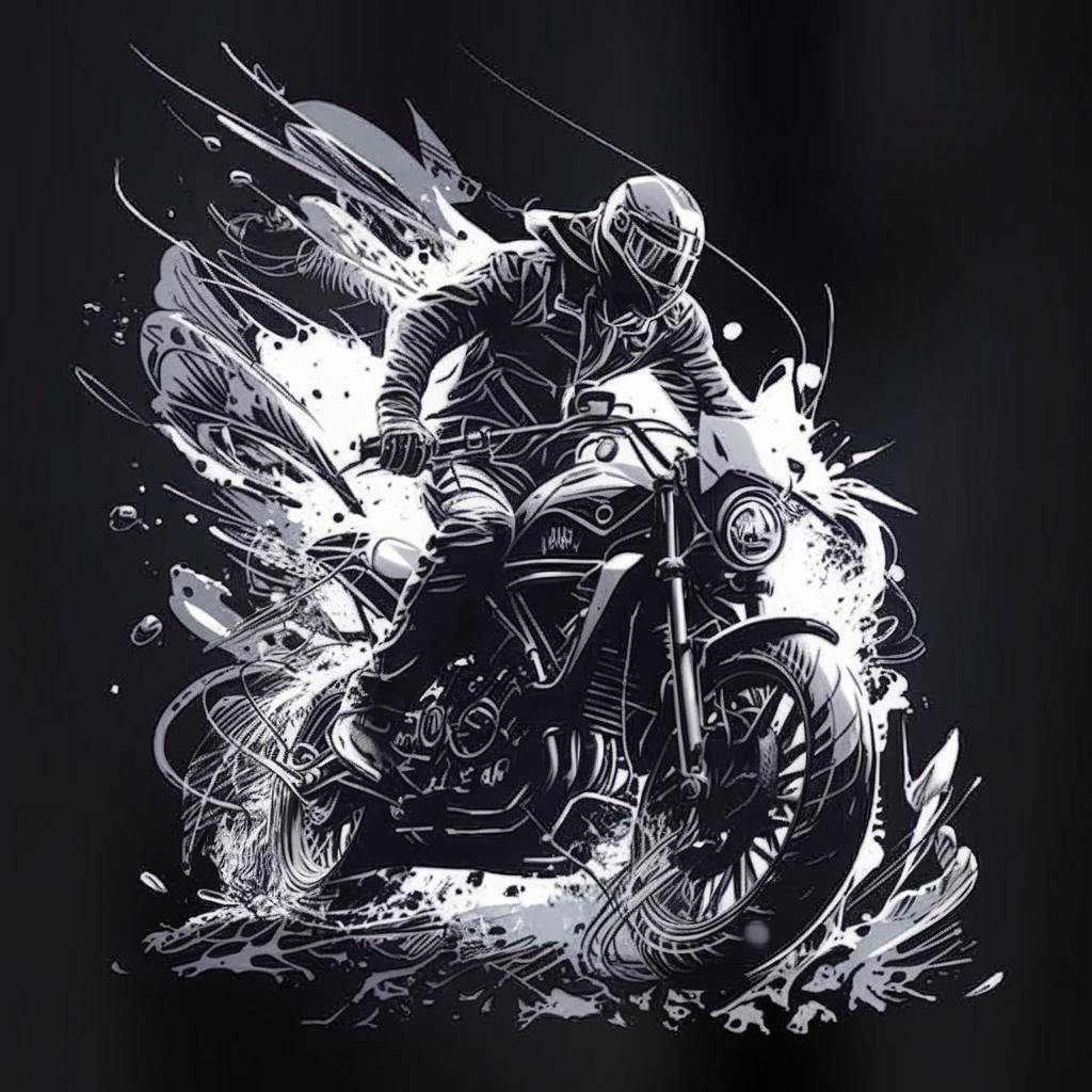 Classic Bike Rider Round Neck Half sleeve T-shirt