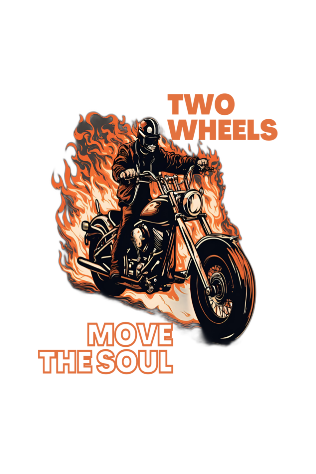 Two Wheels Move the Soul Round Neck Bike T-shirt For Men