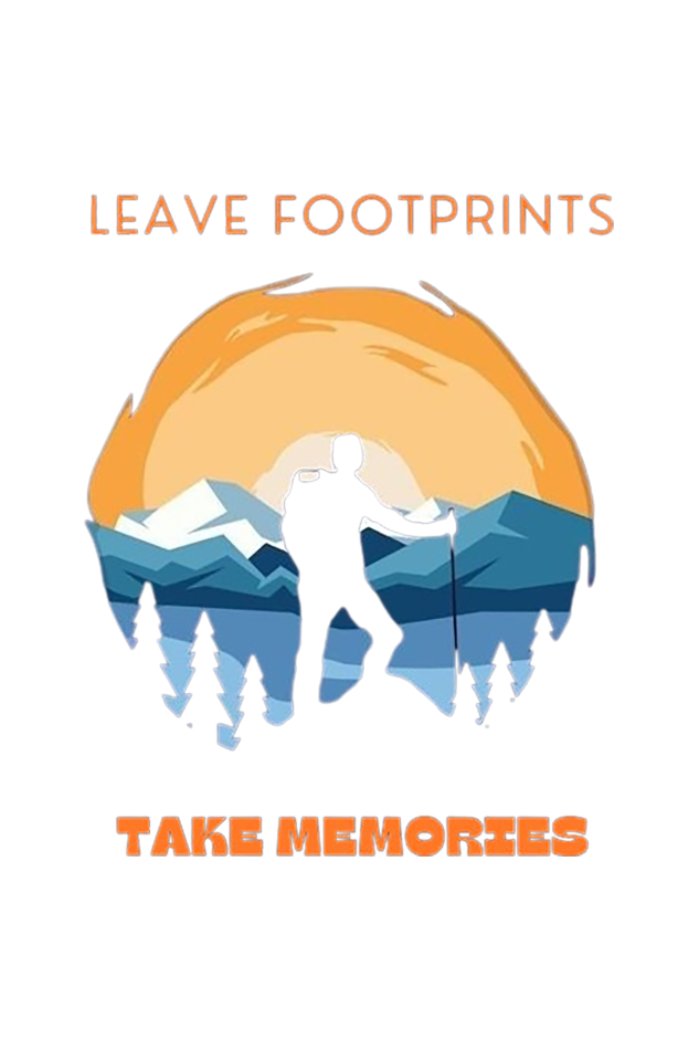 Leave Footprints Take Memories Round Neck Hiking T-shirt for Men