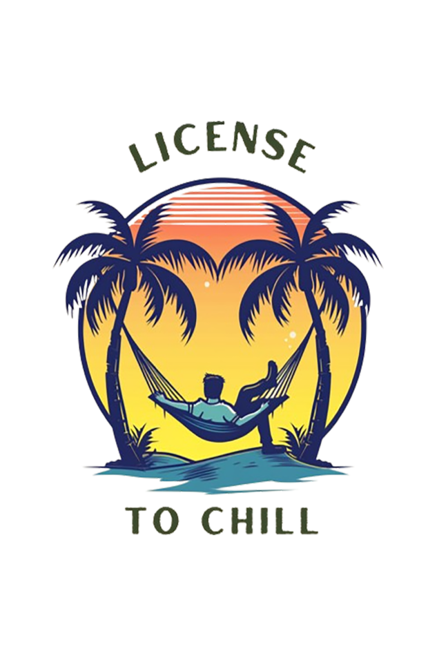 License to Chill Round Neck Beach T-shirt for Men