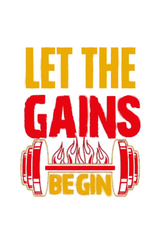 Let the Gains Begin Round Neck Gym T-shirt for Men