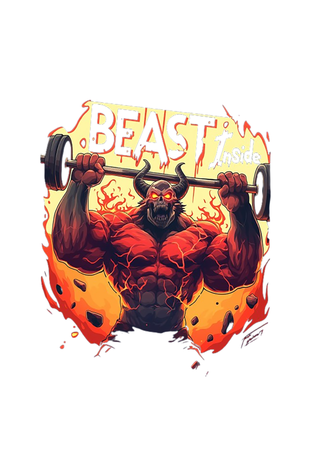 Beast Inside Round Neck Gym T-shirt for Men