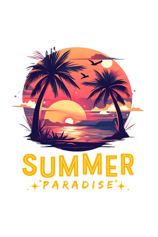 Summer Paradise Classic Round Neck T-shirt for Men