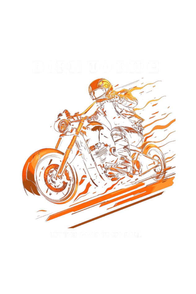 Born to Ride Classic Round Neck Bike T-shirt for Men