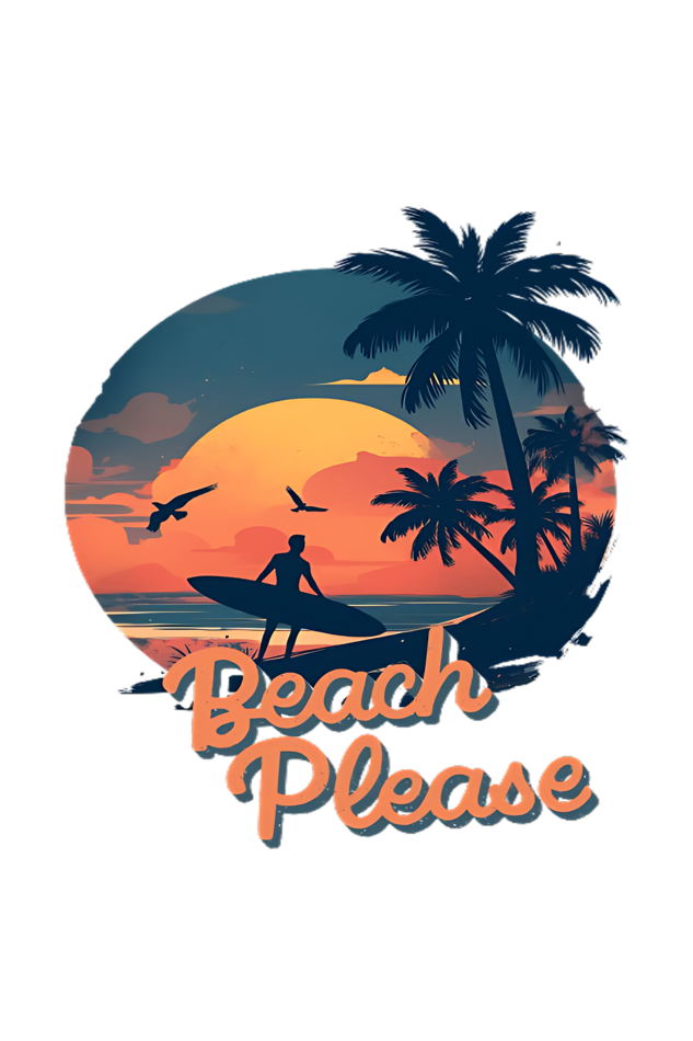 Beach Please Classic Round Neck T-shirt for Men