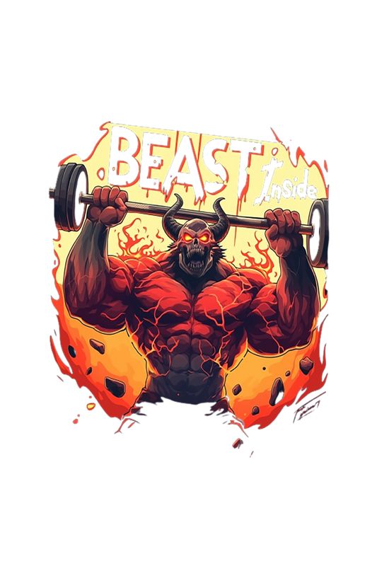 Beast Inside Me Round Neck Gym T-shirt For Men