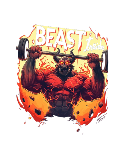 Beast Inside Me Round Neck Gym T-shirt For Men