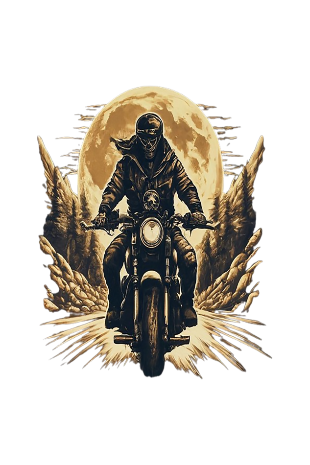 Ghostrider Round Neck Full Sleeve Bike T-shirt for Men