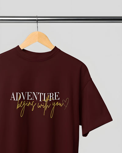 Adventure Begins with You Premium Round Neck T-shirt