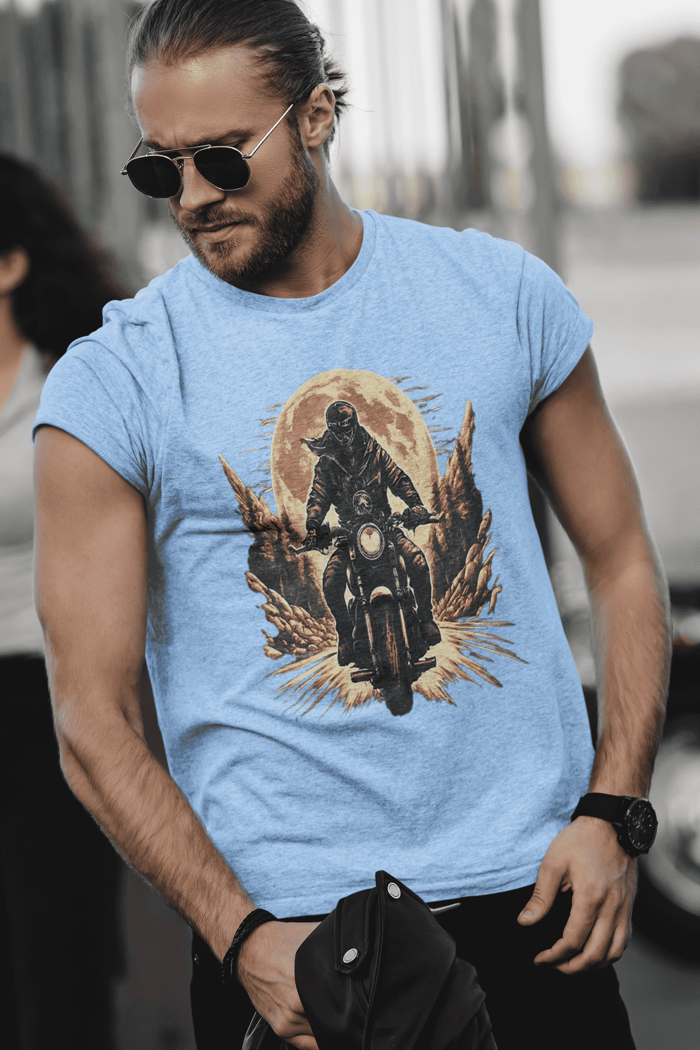 GhostRider Round Neck Biker T-shirt For Men