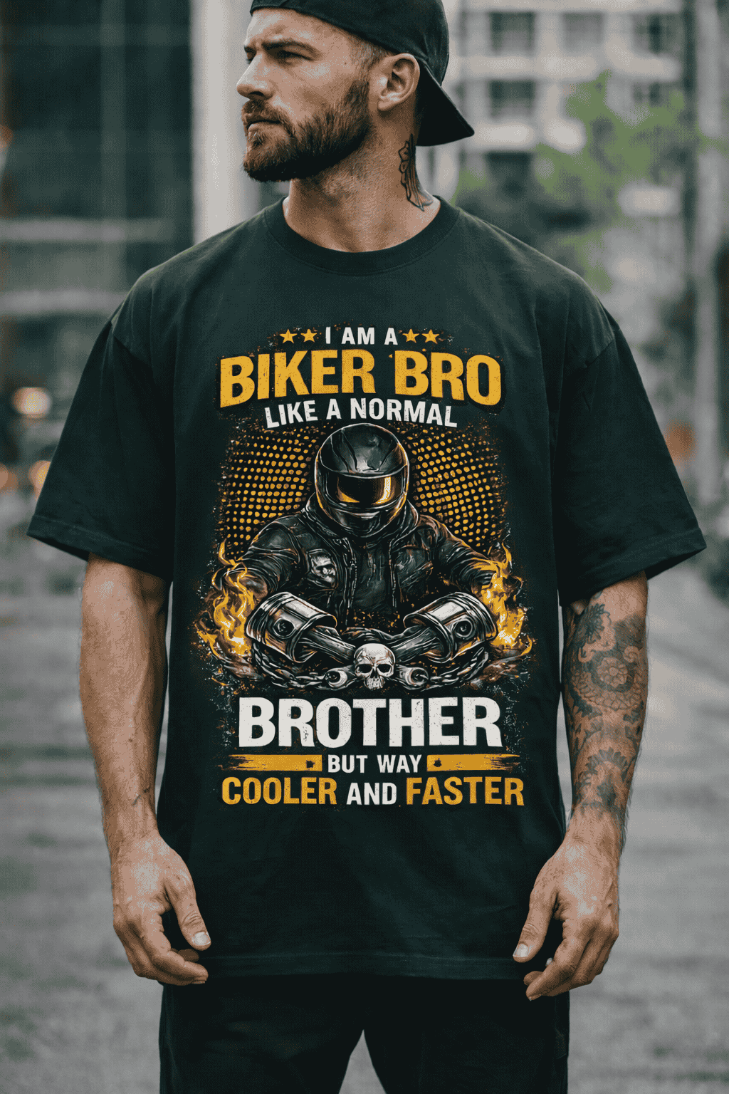 Biker Bro Unisex Oversized Classic T-Shirt