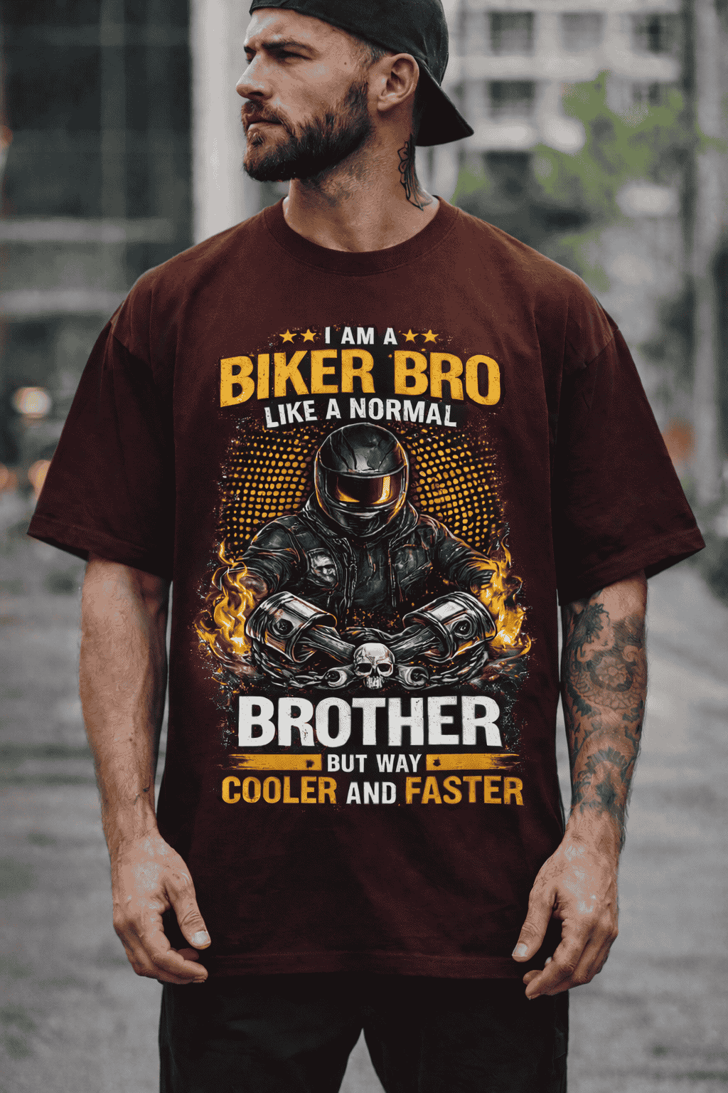 Biker Bro Unisex Oversized Classic T-Shirt