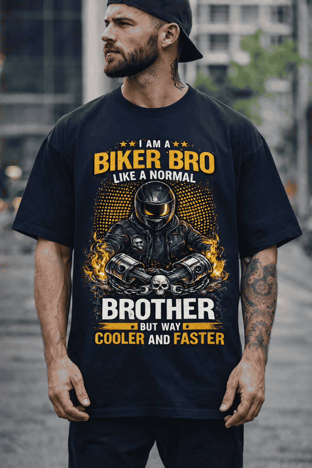 Biker Bro Unisex Oversized Classic T-Shirt